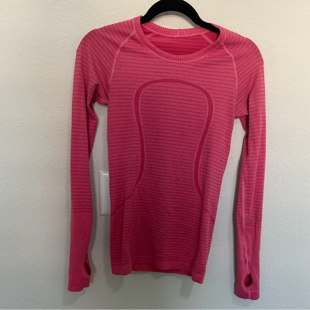 Lululemon Swiftly Tech Long Sleeve Top Rugby Stripe Tonal Heathered Boom Juice 4